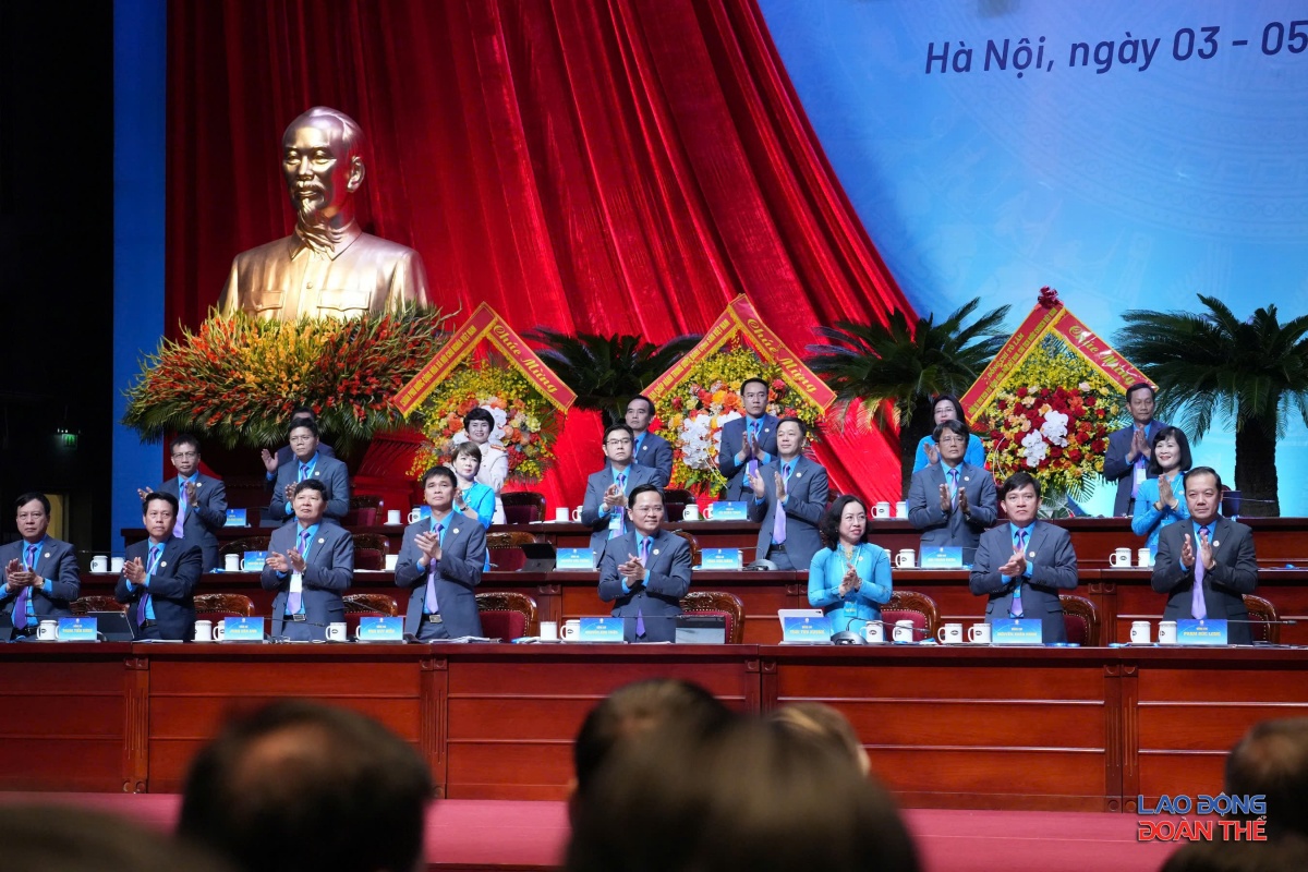 [Ảnh] Toàn cảnh phiên trọng thể Đại hội XIV Công đoàn Việt Nam