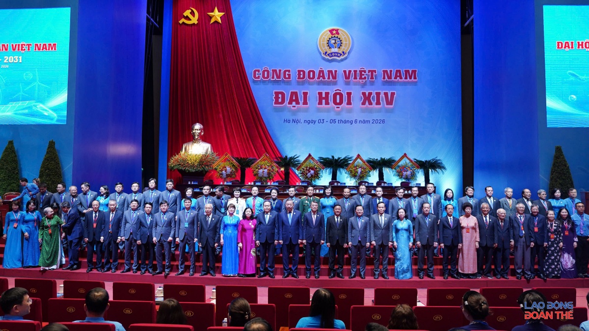 [Ảnh] Toàn cảnh phiên trọng thể Đại hội XIV Công đoàn Việt Nam