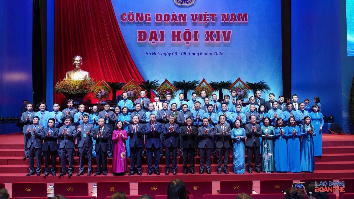 [Ảnh] Toàn cảnh phiên trọng thể Đại hội XIV Công đoàn Việt Nam