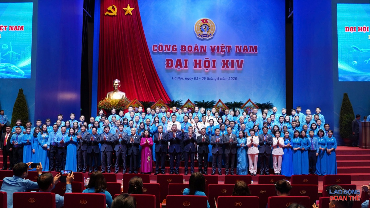 [Ảnh] Toàn cảnh phiên trọng thể Đại hội XIV Công đoàn Việt Nam