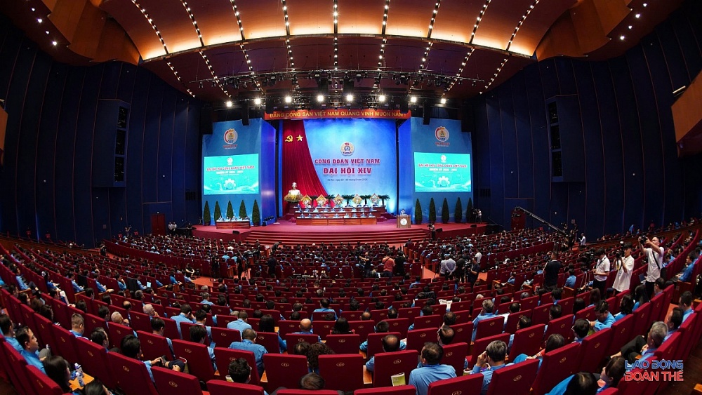 Toàn cảnh Đại hộiXIV Công đoàn Việt Nam. Ảnh: Mạnh Thắng