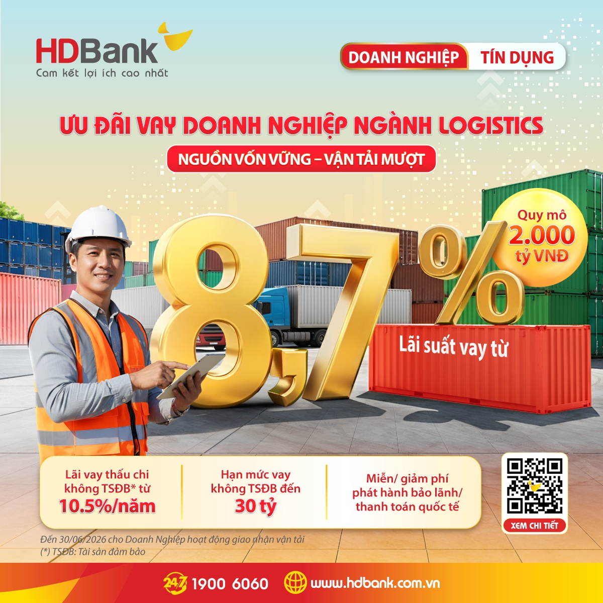 HDBank tung “combo” tài chính trọng điểm: Tín chấp đến 30 tỷ đồng/ khách hàng, tài trợ lên đến 100% và ký quỹ 0% cho doanh nghiệp bứt tốc