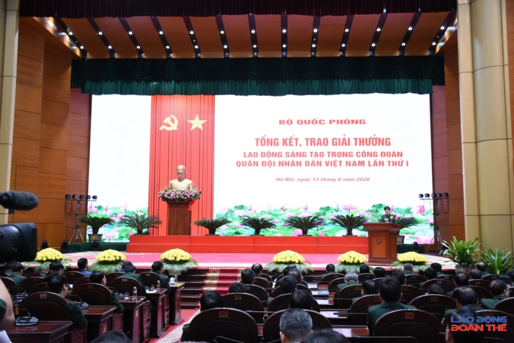 Toàn cảnh chương trình tổng kết, trao Giải thưởng Lao động sáng tạo trong Công đoàn Quân đội lần thứ I. Ảnh: Nguyễn Việt Toàn cảnh chương trình tổng kết, trao Giải thưởng Lao động sáng tạo trong Công đoàn Quân đội lần thứ I. Ảnh: Nguyễn Việt