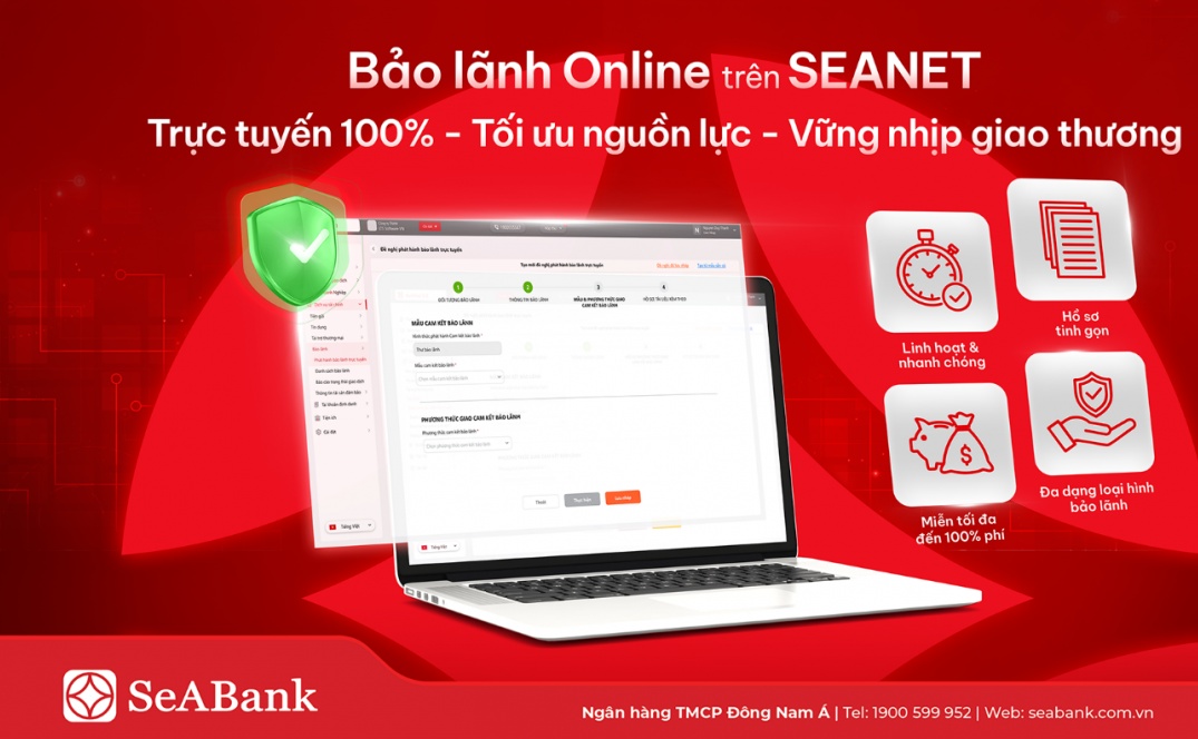 SeABank ra mắt tính năng Bảo lãnh Online, miễn đến 100% phí cho khách hàng doanh nghiệp