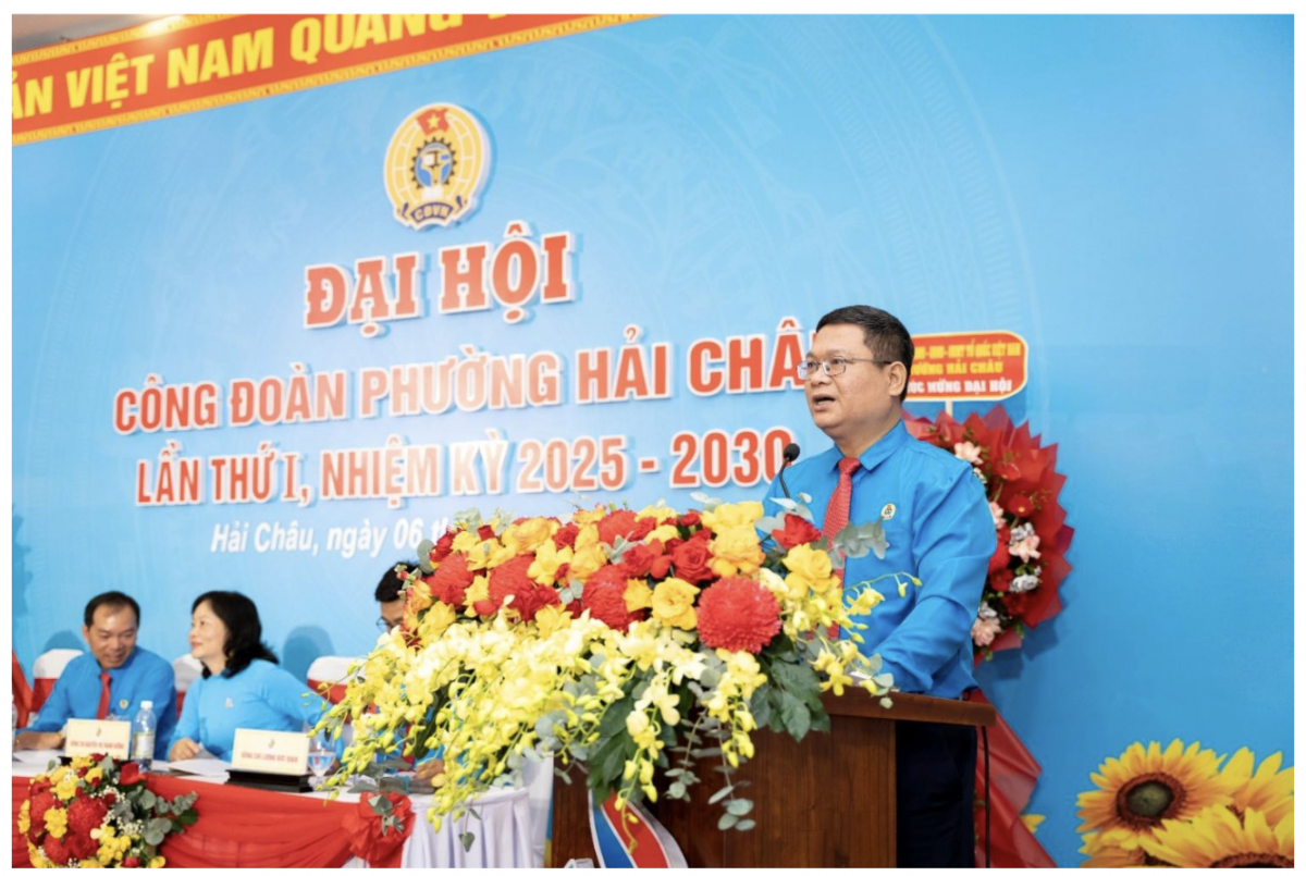 Đoàn Ngọc Vui phát biểu tại Đại hội Công đoàn phường Hải Châu. Đoàn Ngọc Vui phát biểu tại Đại hội Công đoàn phường Hải Châu.