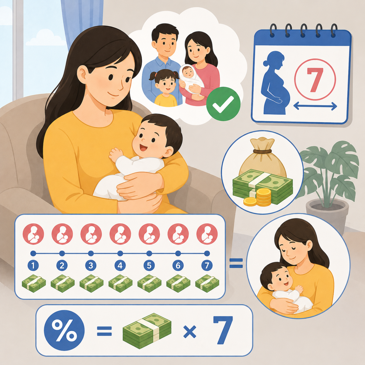 Sinh con thứ hai được nghỉ thai sản 7 tháng, mức hưởng tháng thứ 7 tính thế nào? Sinh con thứ hai được nghỉ thai sản 7 tháng, mức hưởng tháng thứ 7 tính thế nào?