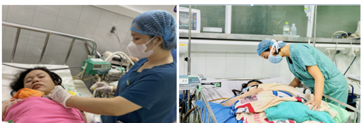 Bác sĩ Trần Thị Hoàng cùng ê-kíp thực hiện phương pháp da kề da (Kangaroo) ngay tại phòng sinh cho trẻ sơ sinh cực non Bác sĩ Trần Thị Hoàng cùng ê-kíp thực hiện phương pháp da kề da (Kangaroo) ngay tại phòng sinh cho trẻ sơ sinh cực non