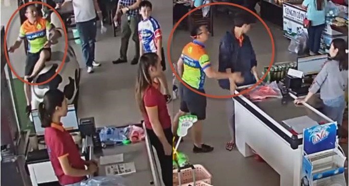 Đình chỉ công tác Thượng uý công an tát nhân viên bán hàng dinh chi cong tac 1 thang voi thuong uy cong an nem xuc xich tat nhan vien ban hang