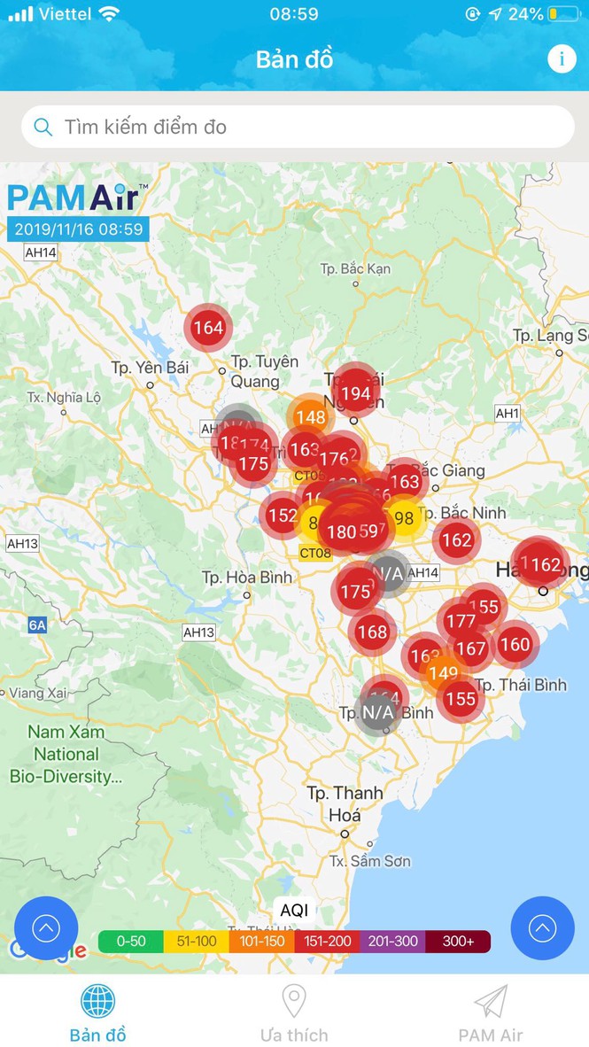 o nhiem khong khi tro lai khap cac tinh mien bac