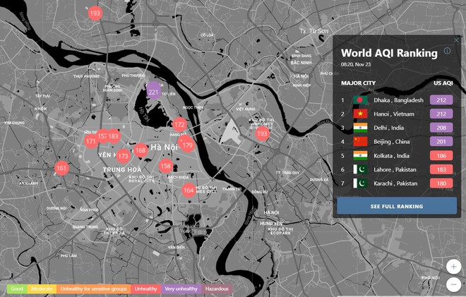ha noi duoc xep vao top thanh pho o nhiem nhat sang 2311
