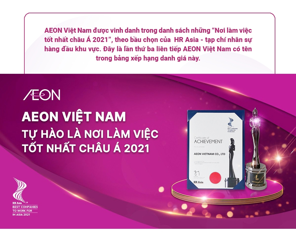 AEON Việt Nam tự hào là nơi làm việc tốt nhất châu Á AEON Việt Nam tự hào là nơi làm việc tốt nhất châu Á