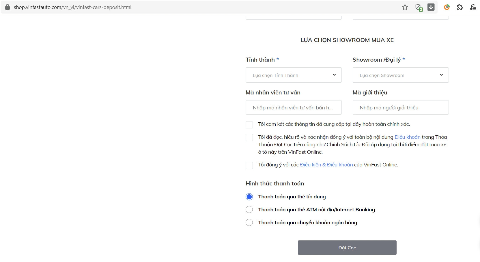 VinFast áp dụng hình thức mua xe trực tuyến với tất cả các dòng sản phẩm