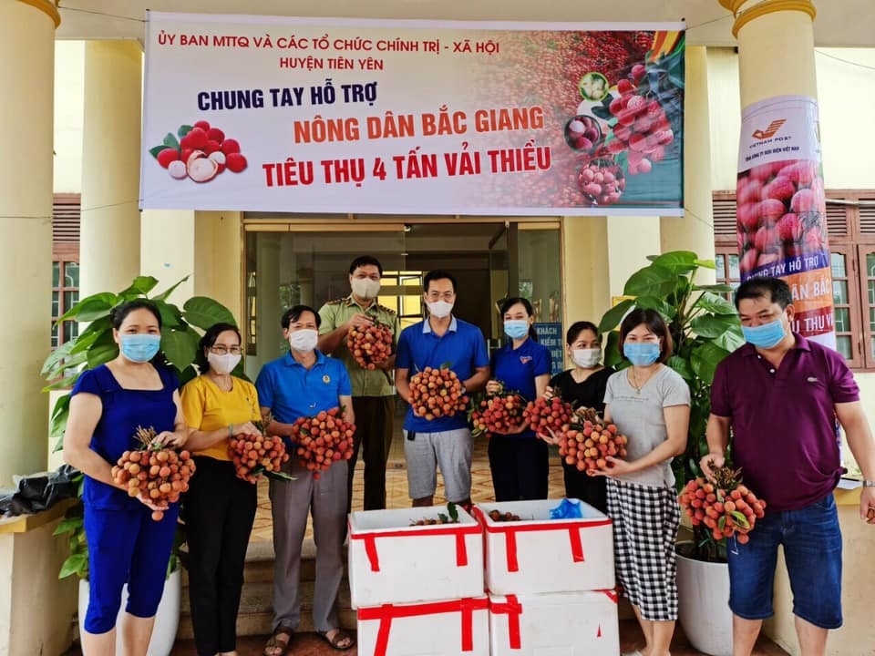 Vải thiều Lục Ngan có trong bữa ăn ca của lao động 3 miền Vải thiều Lục Ngan có trong bữa ăn ca của lao động 3 miền