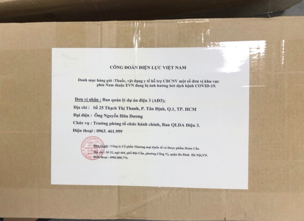 Hỗ trợ thuốc và vật tư y tế cho các đơn vị ngành Điện phía Nam