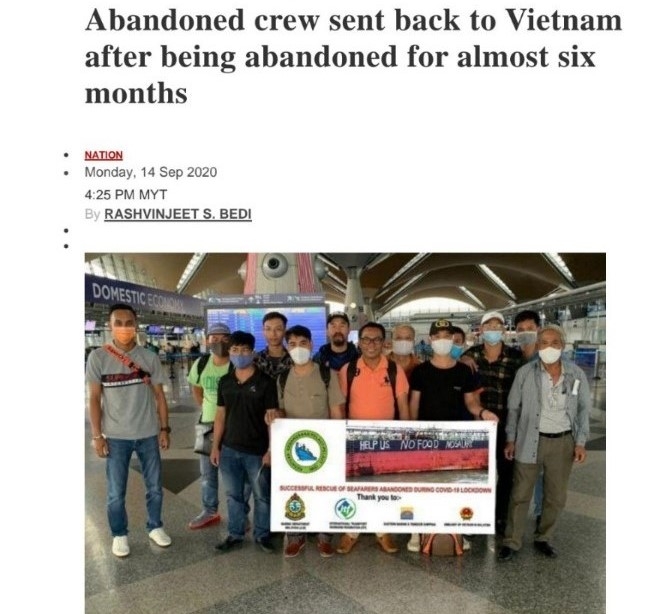 Thuyền viên tàu Việt Tín 01 đã về nước và chấp hành cách ly tập trung Thuyền viên tàu Việt Tín 01 đã về nước và chấp hành cách ly tập trung