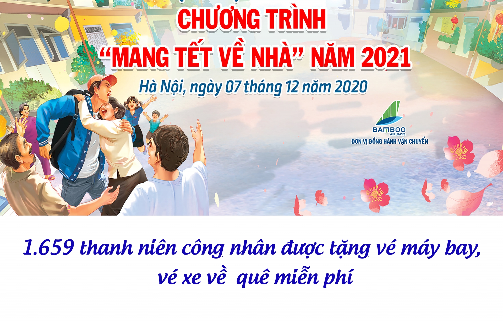 1.659 thanh niên công nhân được tặng vé máy bay, vé xe miễn phí 1.659 thanh niên công nhân được tặng vé máy bay, vé xe miễn phí