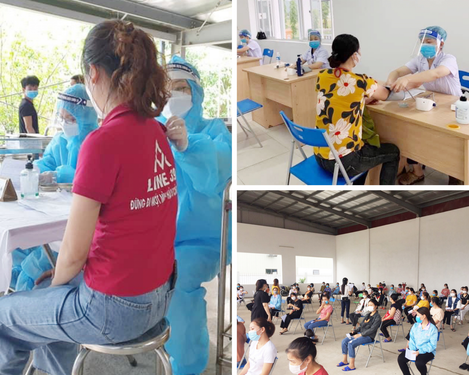 Công nhân Nghệ An phấn khởi khi được tiêm vắc xin