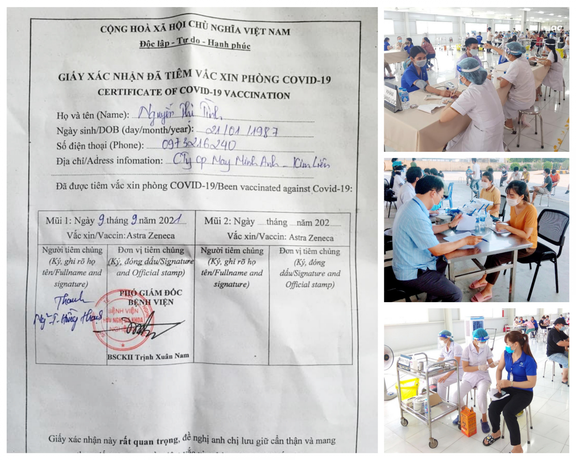 Công nhân Nghệ An phấn khởi khi được tiêm vắc xin