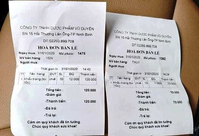 xu phat 15 trieu dong cong ty tang gia khau trang nhieu lan trong ngay o ninh binh