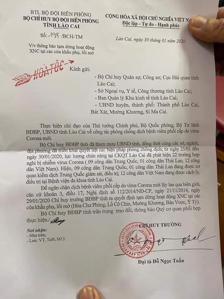 Sẽ cách ly theo dõi công dân trở về từ Trung Quốc khi qua cửa khẩu Quốc tế Lào Cai se cach ly theo doi cong dan tro ve tu trung quoc khi qua cua khau quoc te lao cai