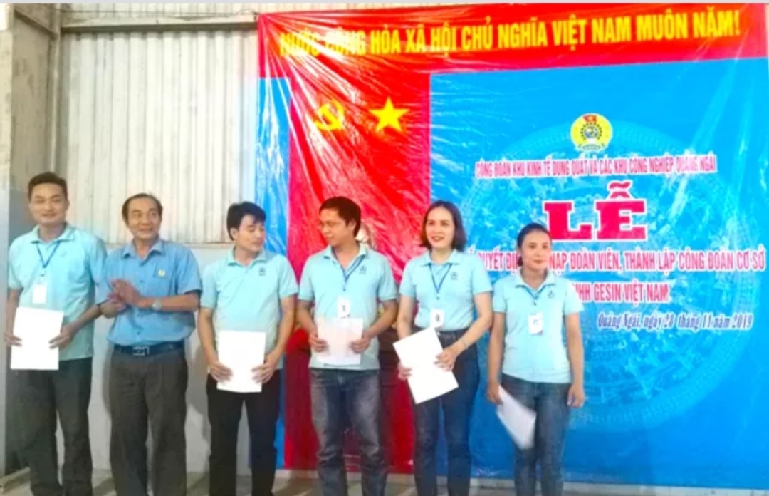 Kết nạp 36 đoàn viên mới, thành lập CĐCS Công ty TNHH Gesin Việt Nam ket nap 36 doan vien moi thanh lap cdcs cong ty tnhh gesin viet nam