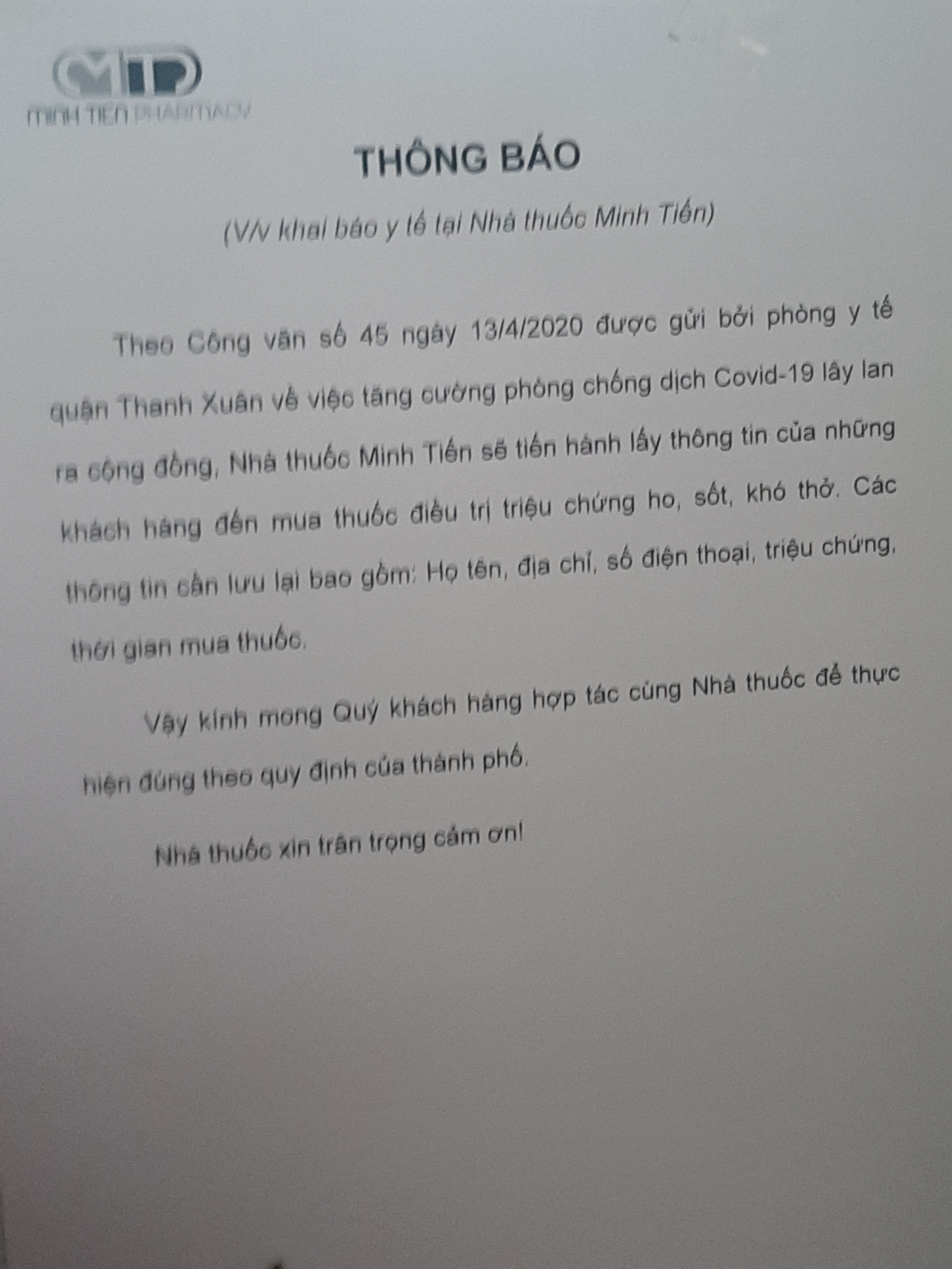 Khách hàng vẫn ngại khai báo y tế khi đến mua hàng tại các hiệu thuốc khach hang van ngai khai bao y te khi den mua hang tai cac hieu thuoc