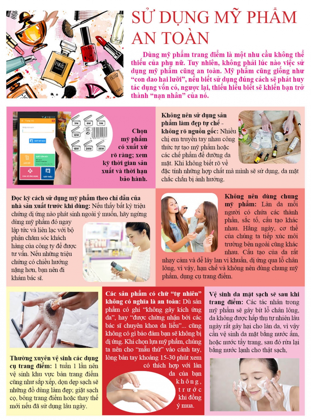 Những lưu ý cần thiết để sử dụng mỹ phẩm một cách an toàn nhung luu y can thiet de su dung my pham mot cach an toan