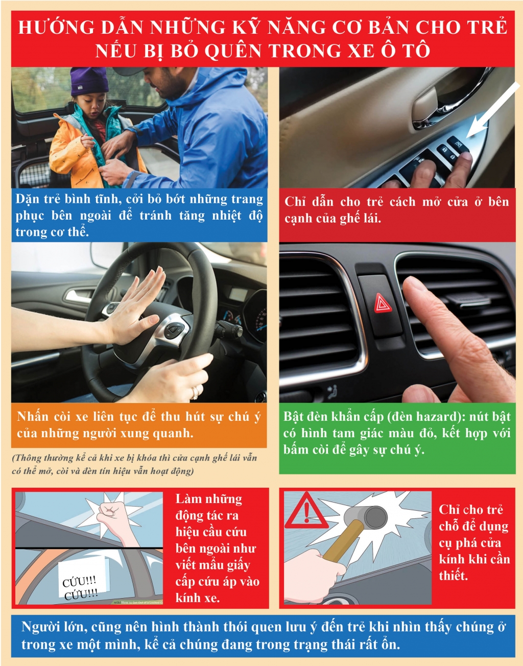 huo ng da n nhu ng ky nang thoat hiem co ba n cho tre neu bi bo quen tren xe o to