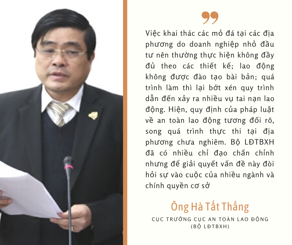 Sai phạm về đảm bảo an toàn lao động trong khai thác đá