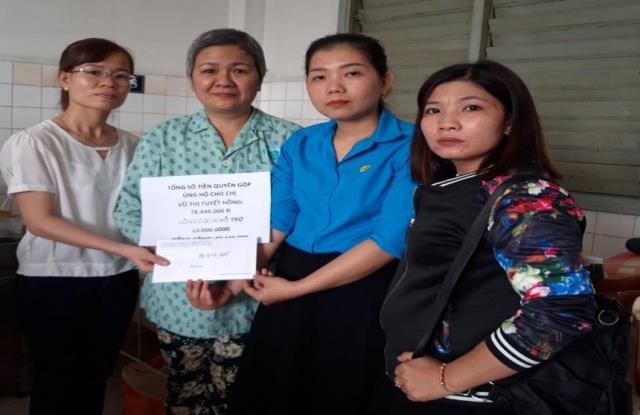 Trao hơn 78 triệu đồng chia sẻ khó khăn với đoàn viên mắc bệnh hiểm nghèo