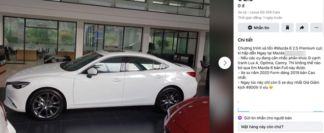 Mazda 6 Premium 2020 đang được đại lý giảm giá 100 triệu đồng