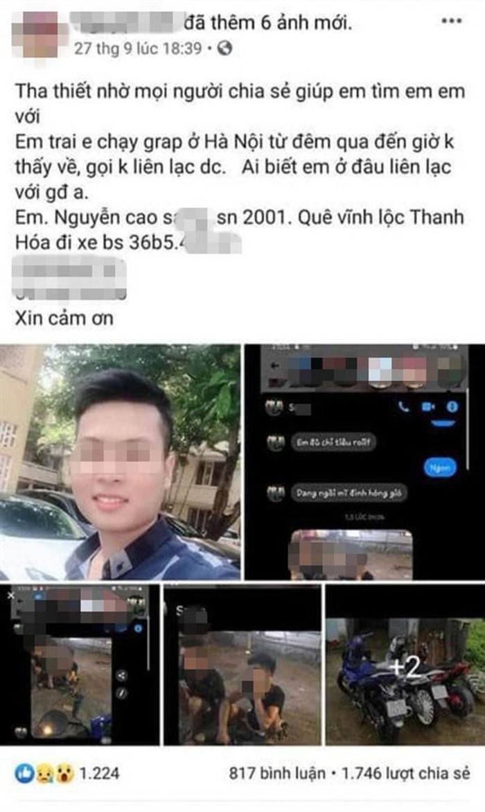 Tiết lộ tin nhắn "có gì báo công an" của tài xế 2k1 chạy Grab trước khi bị sát hại tiet lo tin nhan co gi bao cong an cua tai xe 2k1 chay grab truoc khi bi sat hai
