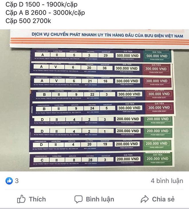 Trước thềm trận Việt Nam – Malaysia: Cặp vé “chợ đen” ngang giá một chỉ vàng truoc them tran viet nam malaysia cap ve cho den ngang gia mot chi vang