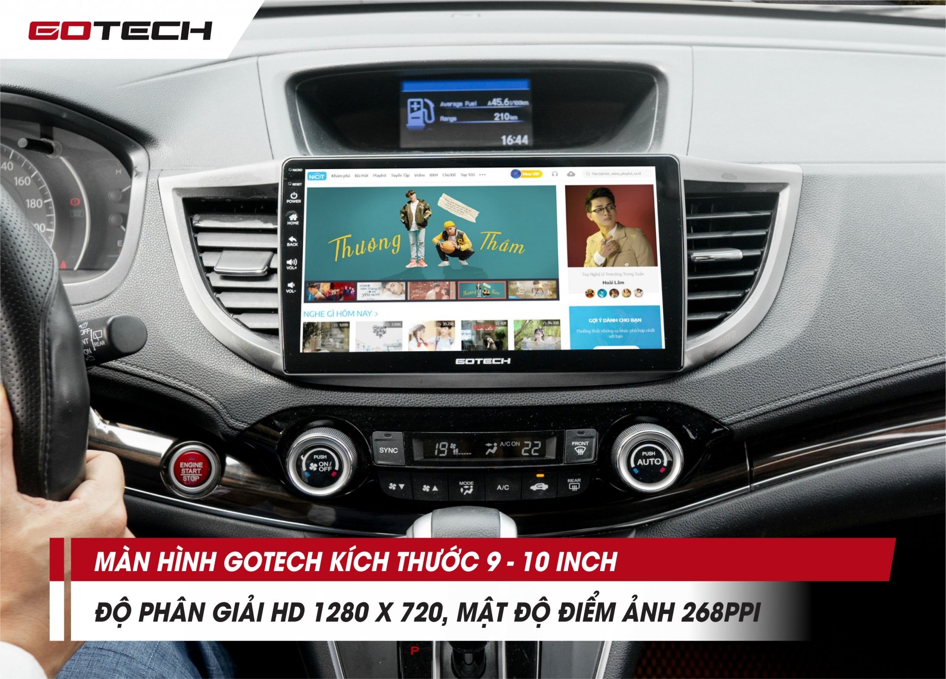 man hinh oto thong minh gotech dieu khien bang giong noi co dang tien
