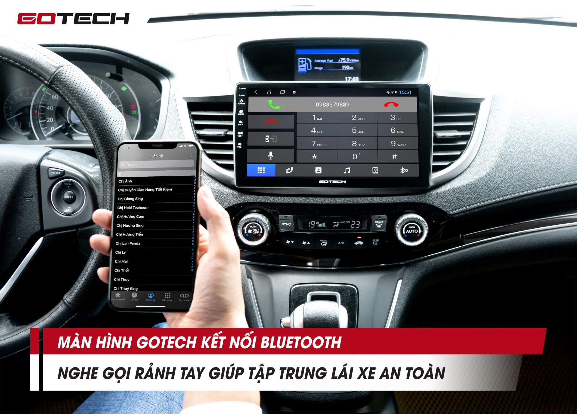 man hinh oto thong minh gotech dieu khien bang giong noi co dang tien