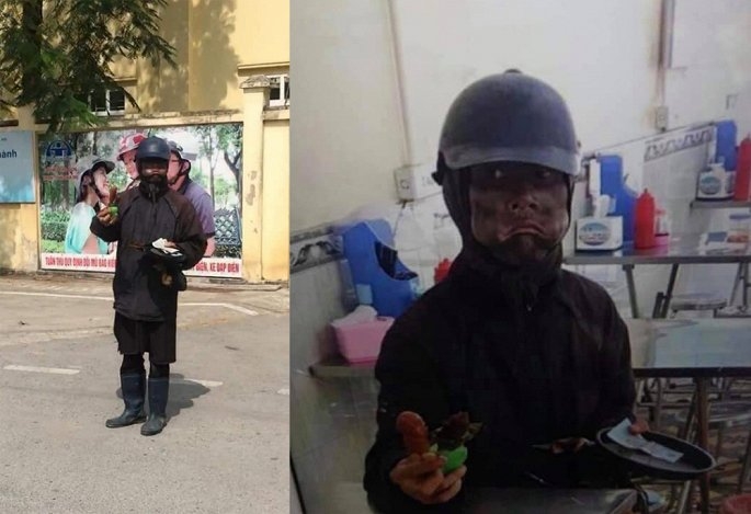 Xuất hiện nhóm “ăn xin mặt đen” cầm đầu gà, xúc xích khiến nhiều người hoang mang xuat hien nhom an xin mat den cam dau ga xuc xich khien nhieu nguoi hoang mang