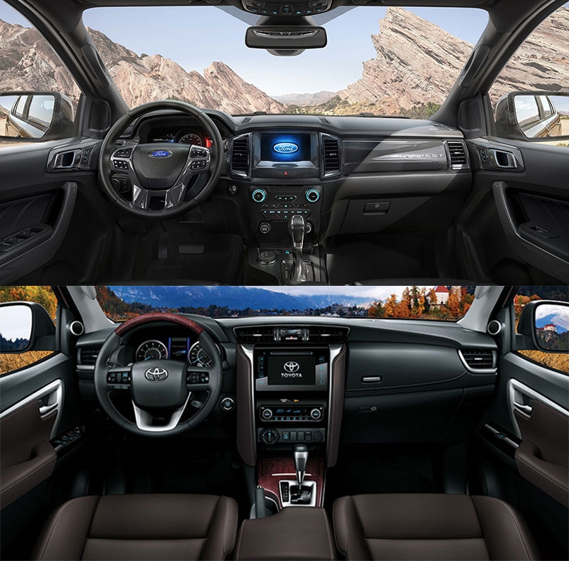 So sánh Ford Everest AT với Toyota Fortuner AT so sanh ford everest at voi toyota fortuner at
