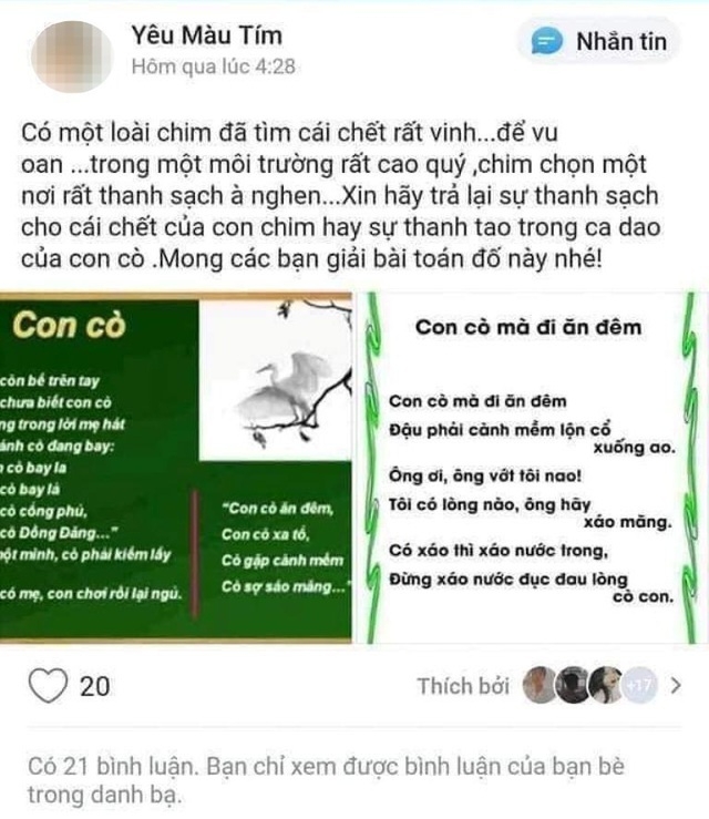 Vụ nữ sinh tự tử vì bị kỷ luật: Dòng trạng thái lạnh lùng của cô giáo “Yêu màu tím” Vụ nữ sinh tự tử vì bị kỷ luật: Dòng trạng thái lạnh lùng của cô giáo “Yêu màu tím”