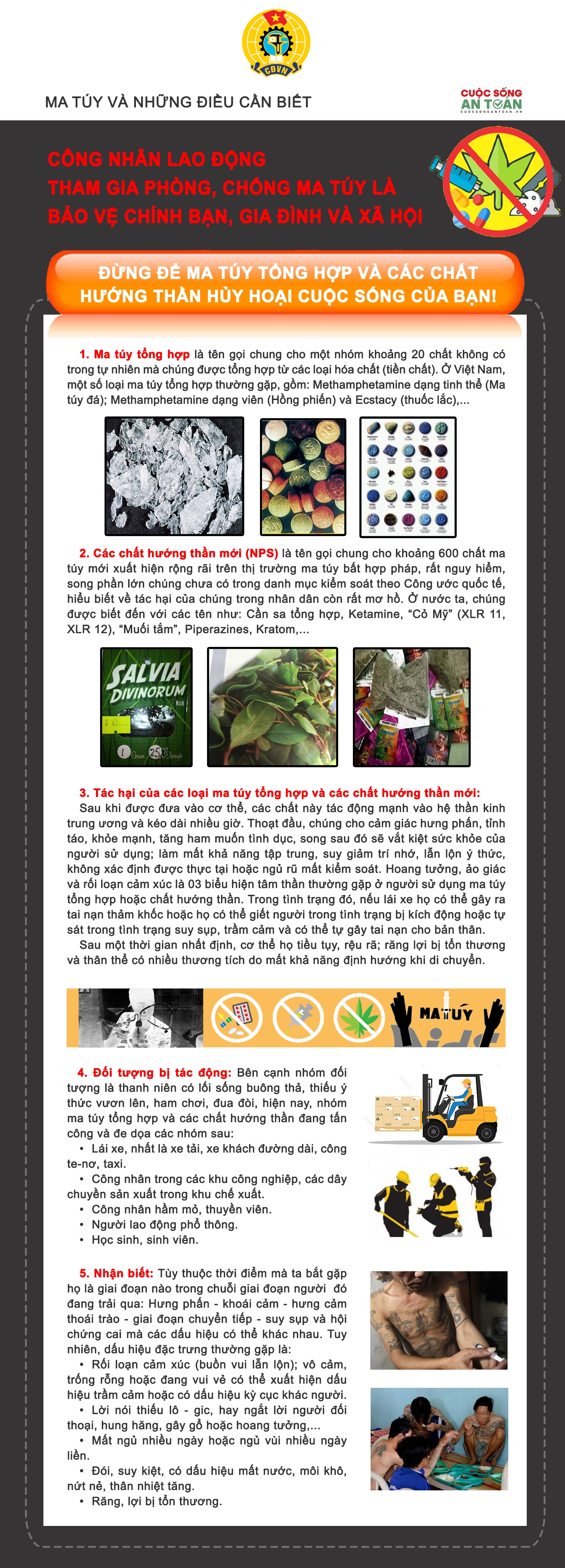 Công nhân lao động tham gia phòng, chống ma túy là bảo vệ chính bạn, gia đình và xã hội