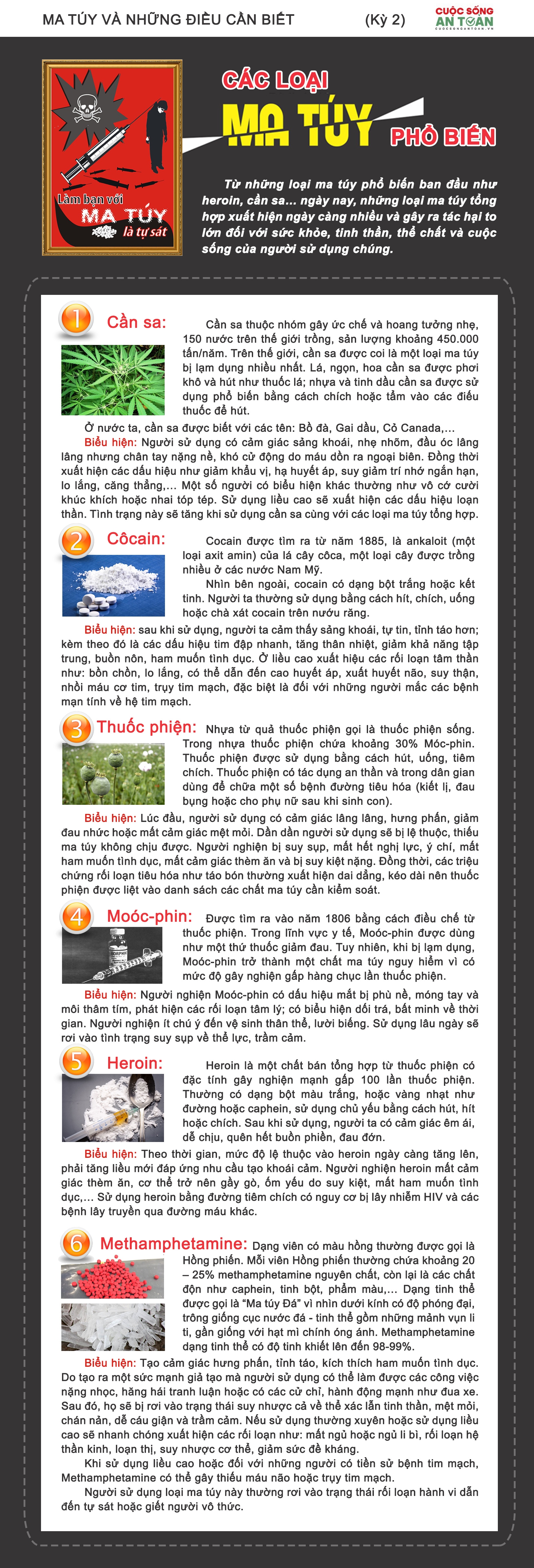Kỳ 2: Các loại ma túy                                           phổ biến