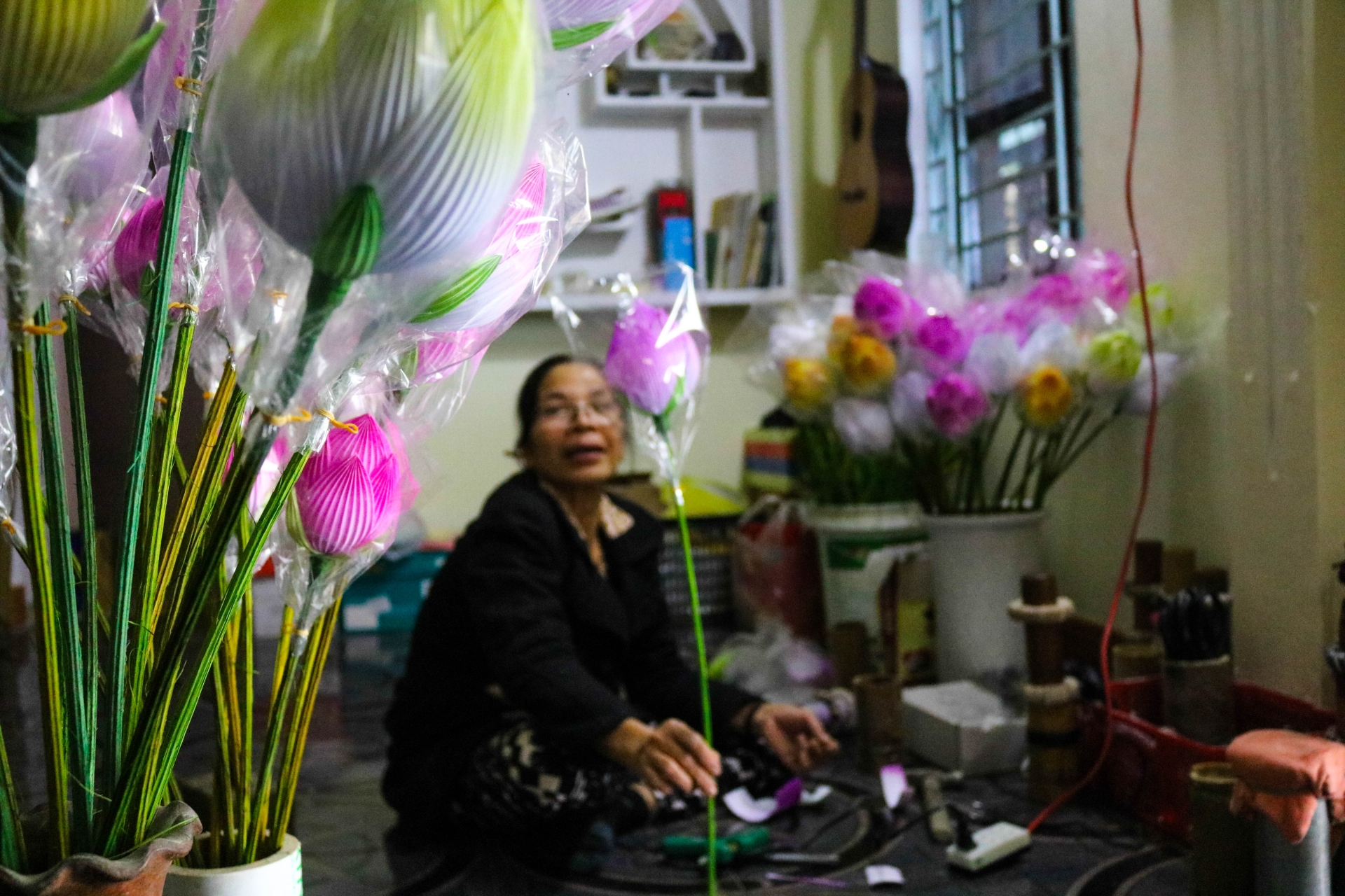 lang lam hoa giay thanh tien nhon nhip khong khi tet