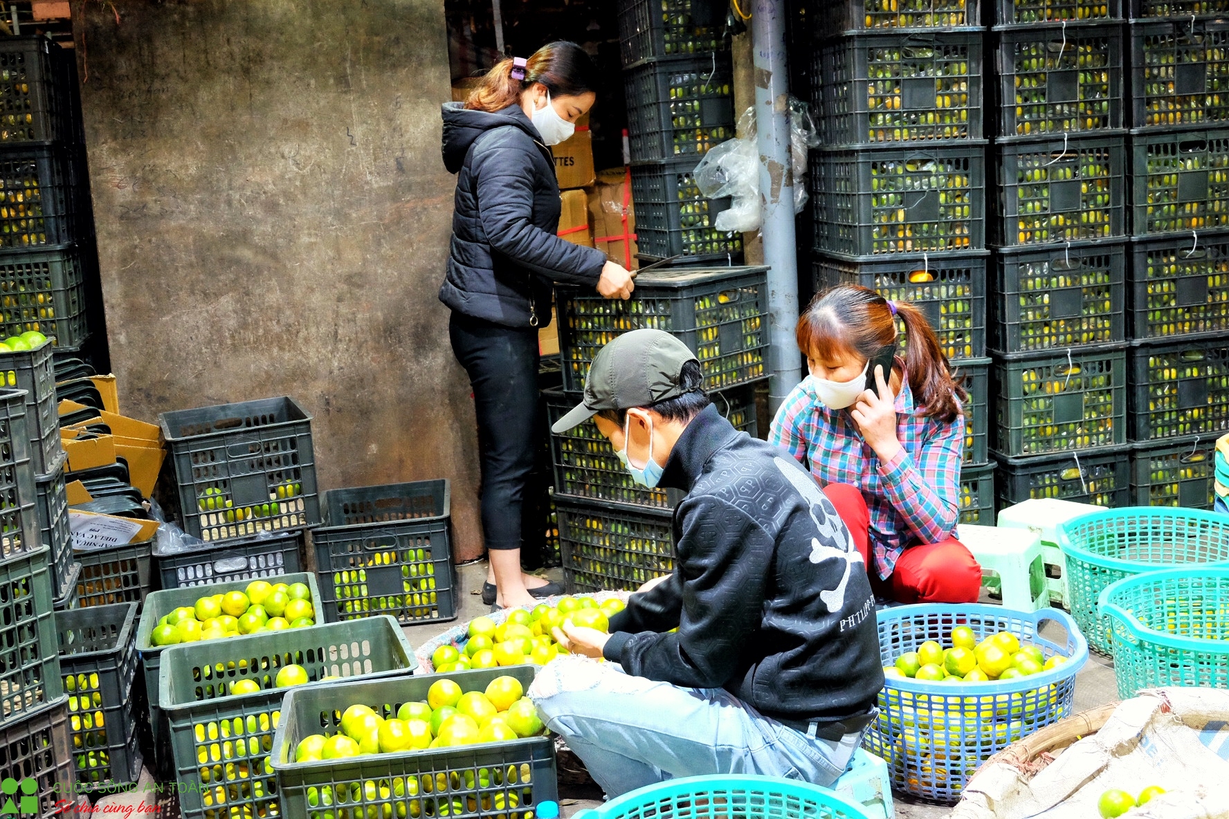 trang dem ban suc lao dong tai cho long bien sau ngay noi long cach ly xa hoi