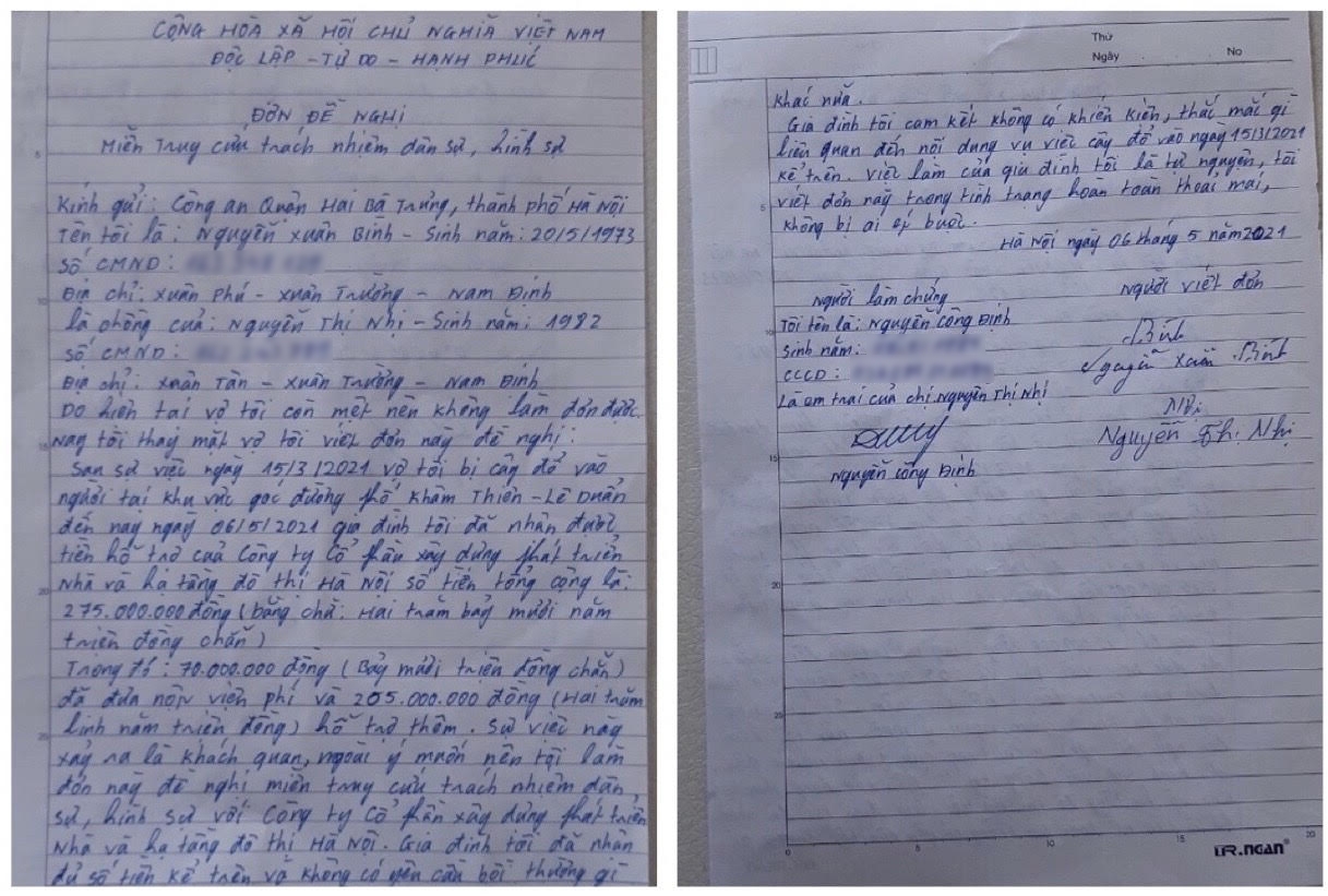 Gia đình nữ đồng nát liệt hai chân đã nhận tiền bồi thường