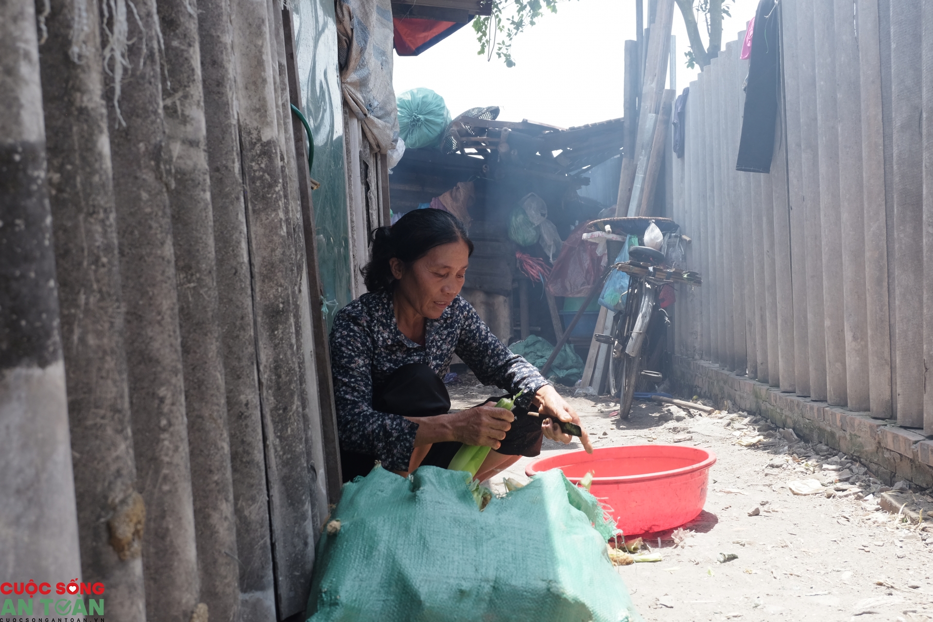 Xóm ngụ cư ven sông Hồng "oằn mình" trong nắng nóng xom ngu cu ven song hong oan minh trong nang nong