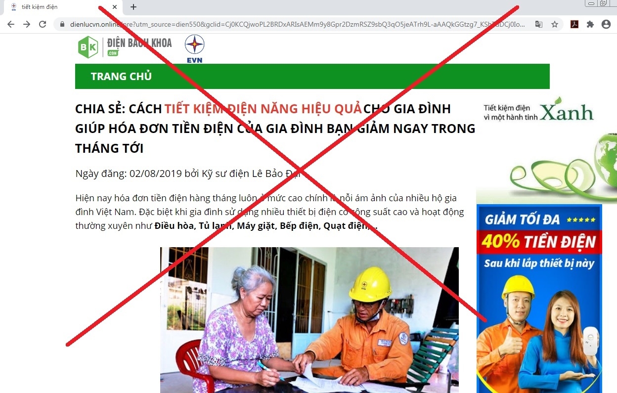 Cảnh báo nạn sử dụng trái phép logo của EVN để bán thiết bị tiết kiệm điện canh bao nan su dung trai phep logo cua evn de ban thiet bi tiet kiem dien