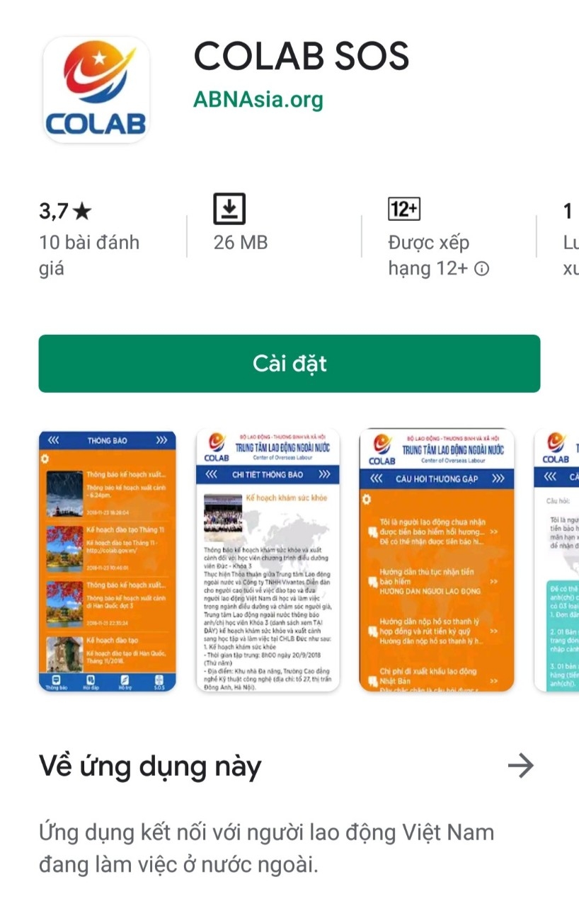 COLAB SOS - ứng dụng hỗ trợ lao động Việt tại vùng có dịch Covid -19 trên thế giới colab sos ung dung ho tro lao dong viet tai vung co dich covid 19 tren the gioi