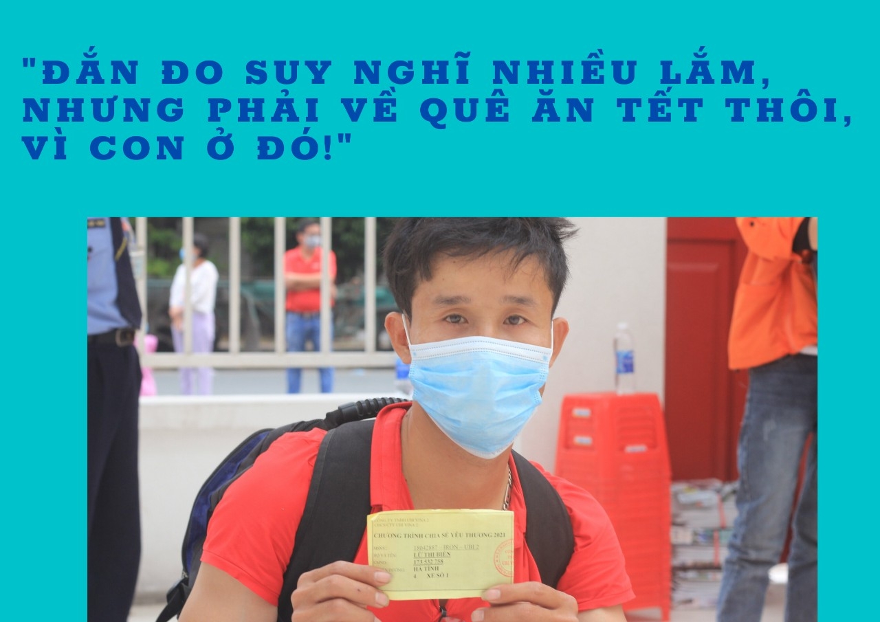 “Đắn đo, suy nghĩ nhiều lắm, nhưng phải về quê ăn Tết thôi vì con tôi ở đó!” “Đắn đo, suy nghĩ nhiều lắm, nhưng phải về quê ăn Tết thôi vì con tôi ở đó!”