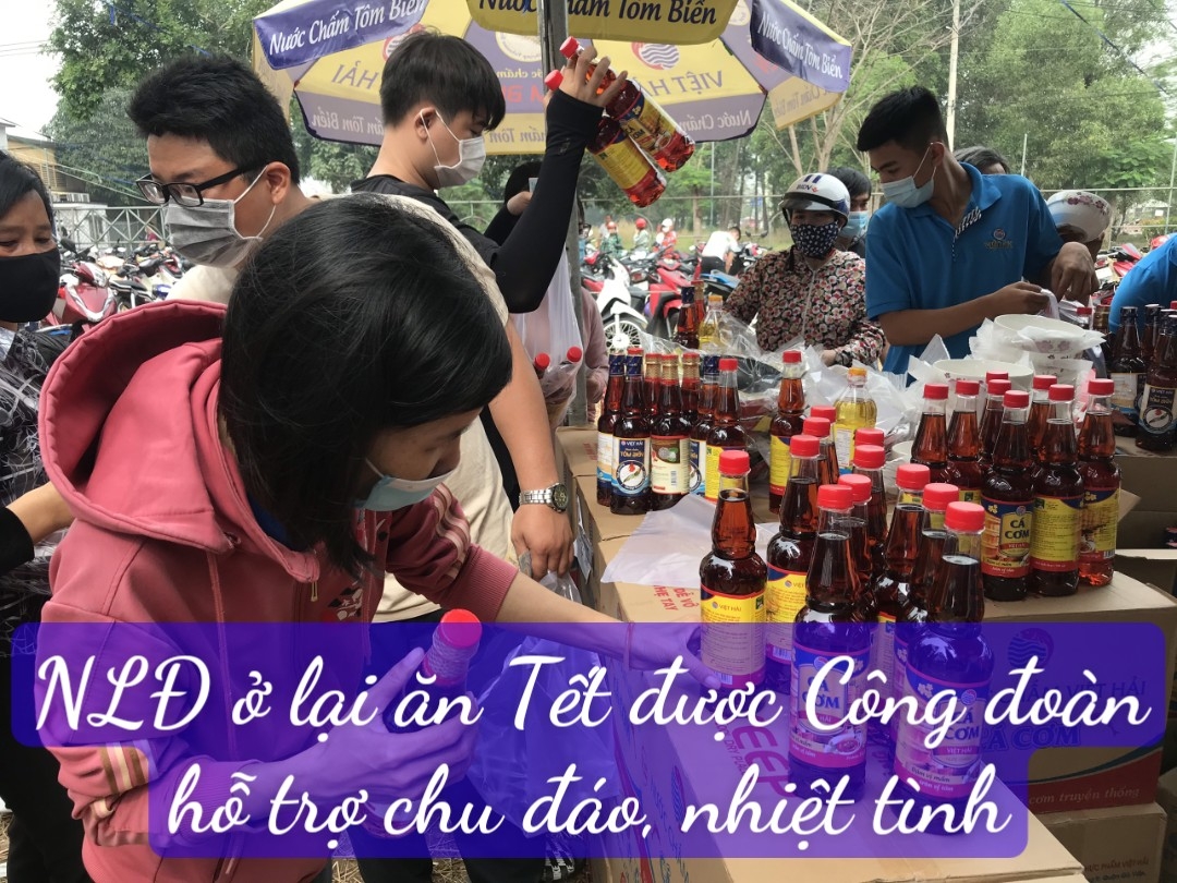 Người lao động ở lại ăn Tết được Công đoàn hỗ trợ chu đáo, tận tình Người lao động ở lại ăn Tết được Công đoàn hỗ trợ chu đáo, tận tình