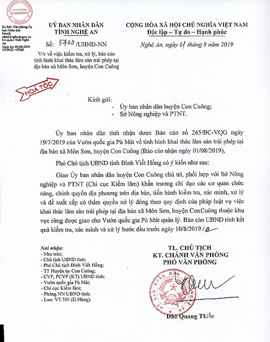 Gần 100 cây gỗ rừng nguyên sinh Vườn quốc gia Pù Mát bị đốn hạ gan 100 cay go rung nguyen sinh vuon quoc gia pu mat bi don ha
