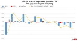 Khối ngoại bán ròng trên 300 tỷ đồng trong phiên VN-Index mất hơn 14 điểm